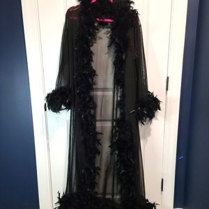 Windsor black Robe with feathers
